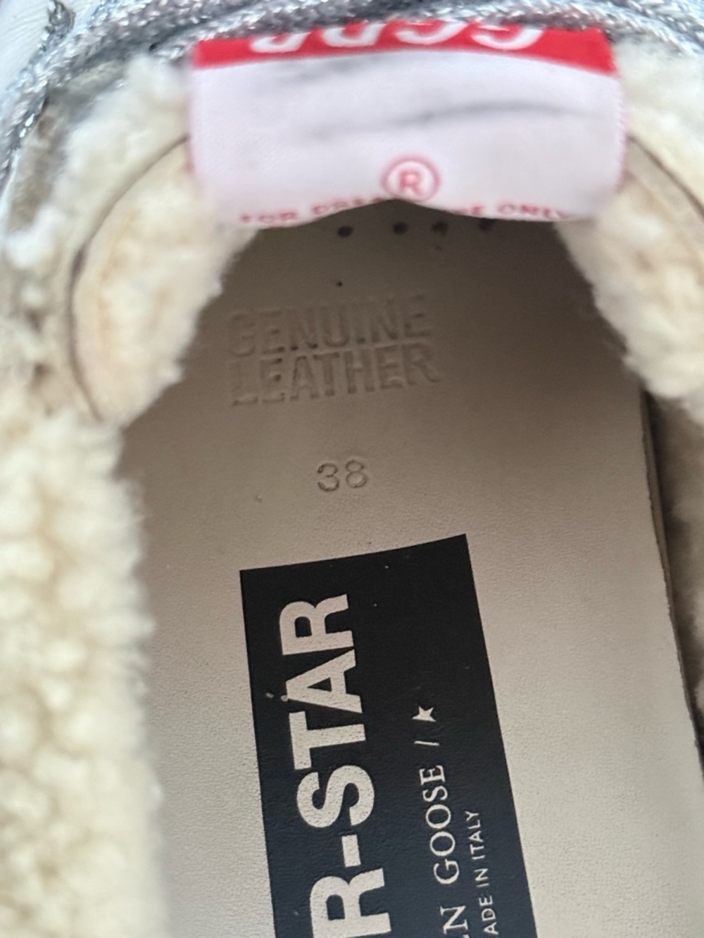 GOLDEN GOOSE SUPER-STAR Shearling-Trim Slip-On Sabot Sneakers Glitter Star - Picture 11 of 11